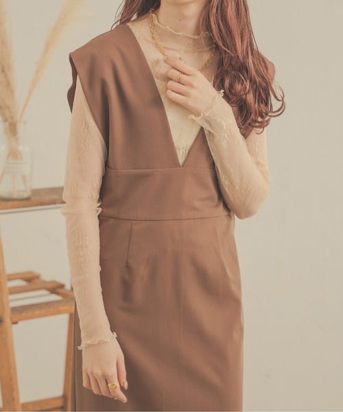 Ambre Neige(アンブルネージュ)の「花柄レースハイネックトップス/【WEB/EC限定商品】(Tシャツ/カットソー・レディース・ダークブラウン/ベージュ/アイボリー/ライトブラウン/ブラック・FREE)」の18枚目の写真