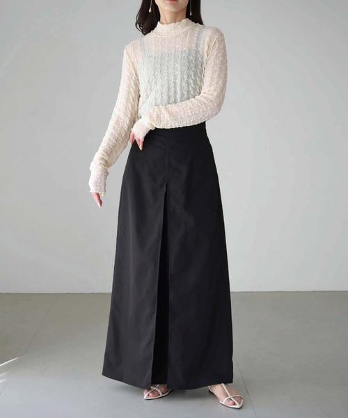 cheriella(シェリエラ)の「【cheriella】WEB限定ウェーブシアーメッシュトップス WEB LIMITED WAVE SHEER MESH TOPS(Tシャツ/カットソー・レディース・ブラック/アイボリー・M)」の14枚目の写真