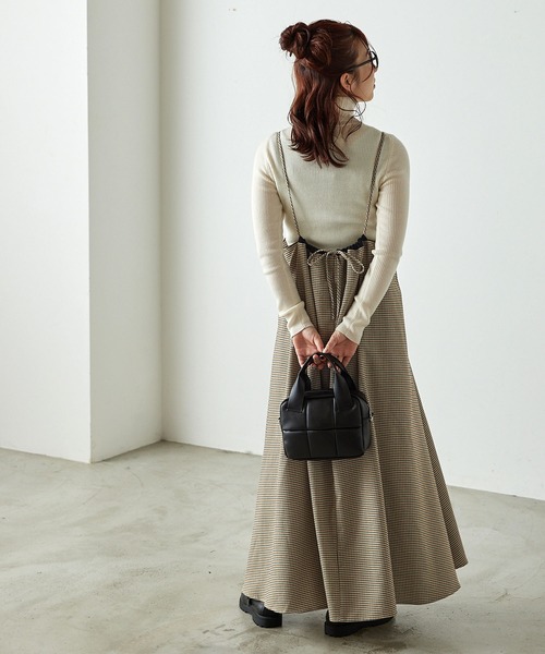 forksy.(フォルクシー)の「【forksy.】チェック柄配色キャミワンピース(ワンピース・レディース・ブラック/ブラウン・FREE)」の16枚目の写真