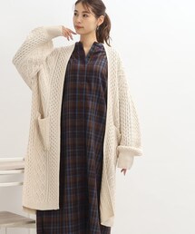 SHOO・LA・RUE | 立体的でざっくりとした編地がかわいい！スリット入りケーブル柄ロングカーディガン(カーディガン/ボレロ)
