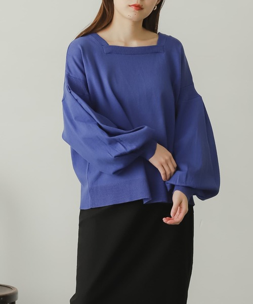 SENSE OF PLACE by URBAN RESEARCH(センスオブプレイスバイアーバンリサーチ)の「ストレッチボリュームスリーブセーター(ニット/セーター・レディース・オフホワイト/ピンク/ブルー/ブラック/イエロー・ONE)」の4枚目の写真