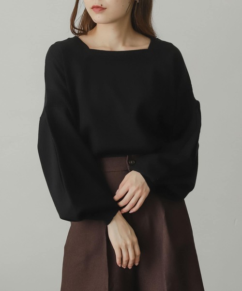 SENSE OF PLACE by URBAN RESEARCH(センスオブプレイスバイアーバンリサーチ)の「ストレッチボリュームスリーブセーター(ニット/セーター・レディース・オフホワイト/ピンク/ブルー/ブラック/イエロー・ONE)」の3枚目の写真