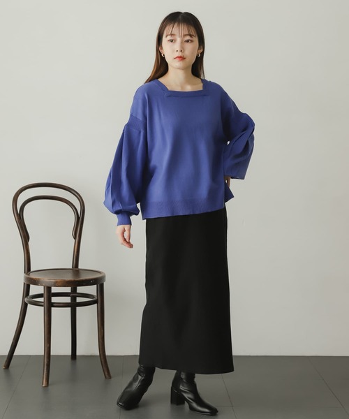 SENSE OF PLACE by URBAN RESEARCH(センスオブプレイスバイアーバンリサーチ)の「ストレッチボリュームスリーブセーター(ニット/セーター・レディース・オフホワイト/ピンク/ブルー/ブラック/イエロー・ONE)」の9枚目の写真