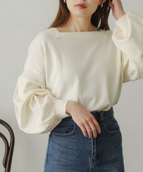 SENSE OF PLACE by URBAN RESEARCH(センスオブプレイスバイアーバンリサーチ)の「ストレッチボリュームスリーブセーター(ニット/セーター・レディース・オフホワイト/ピンク/ブルー/ブラック/イエロー・ONE)」の21枚目の写真