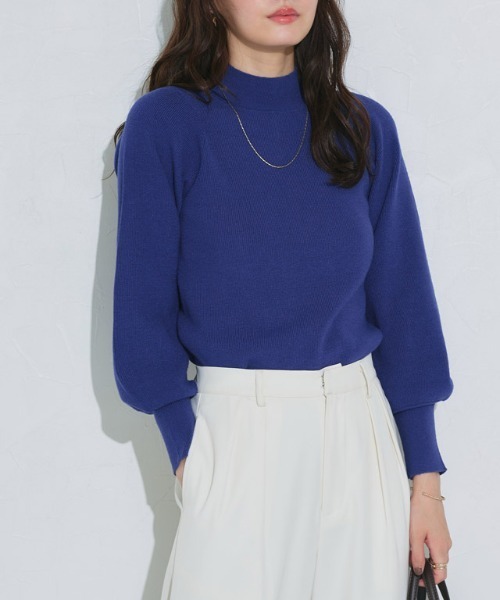 Pierrot（ピエロ）の「ゴールドボタンパフスリーブニット（ニット/セーター・レディース・アイボリー/ブルーグリーン/杢グレー/ベージュ/ネイビー/チャコール/ブルー/ブルー系その他/ブラウン/ロイヤルブルー・M/L/LL）」の10枚目の写真