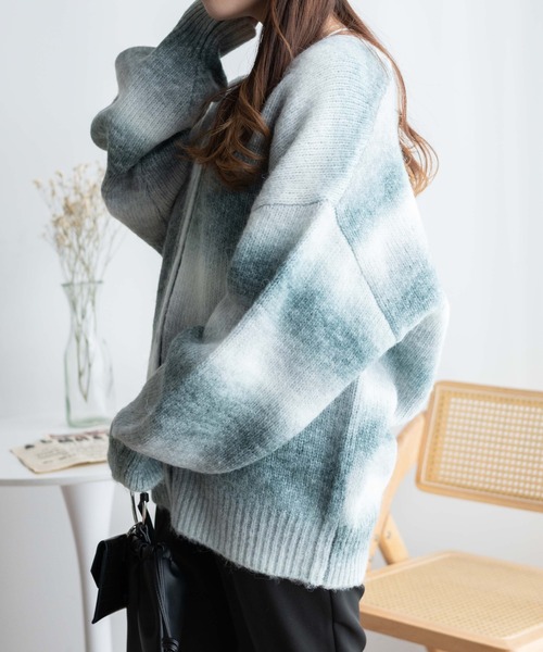 WEGO（ウィゴー）の「WEGO/グラデーションBIGカーディガン（カーディガン/ボレロ・レディース・ブルー系その他/イエロー系その他/グレー系その他/ブルー・FREE）」の15枚目の写真