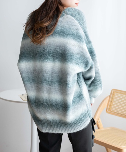 WEGO（ウィゴー）の「WEGO/グラデーションBIGカーディガン（カーディガン/ボレロ・レディース・ブルー系その他/イエロー系その他/グレー系その他/ブルー・FREE）」の16枚目の写真