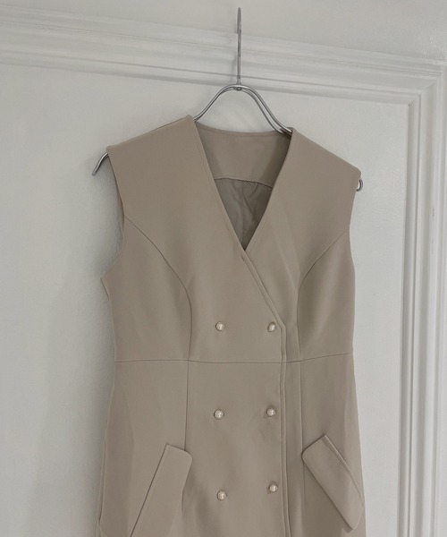 ANDGEEBEE（アンジービー）の「ボタンジャケットワンピセット（ワンピース・レディース・ベージュ/オリーブ・MEDIUM）」の18枚目の写真