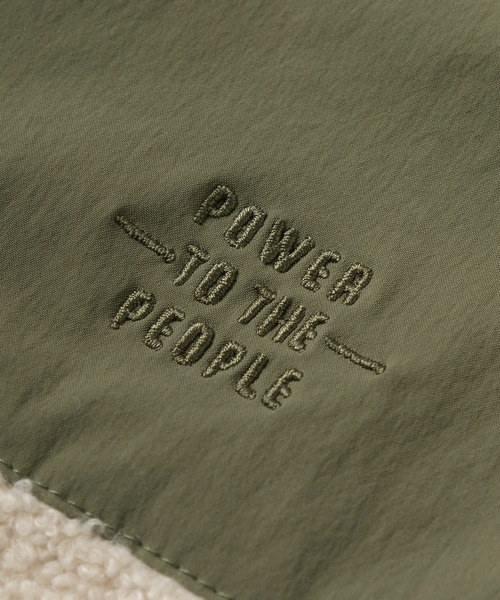 POWER TO THE PEOPLE（パワートゥーザピープル）の「【POWER TO THE PEOPLE/パワー トゥザ ピープル】リバーシブル スタンドナイロンジャケット/ボアジャケット/【撥水】【防汚】【ストレッチ】（ブルゾン・メンズ・カーキ/ブラック/ネイビー・M/L/XL）」の18枚目の写真