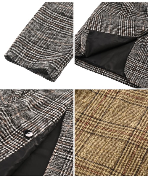 ANAP（アナップ）の「チェックミドル丈ジャケットコート（その他アウター・レディース・ベージュ/ブラック・FREE）」の12枚目の写真