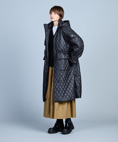 N.O.R.C(ノーク)の「キルティング中綿ロングコート(その他アウター・レディース・アイボリー/ブラック・S/M)」の11枚目の写真