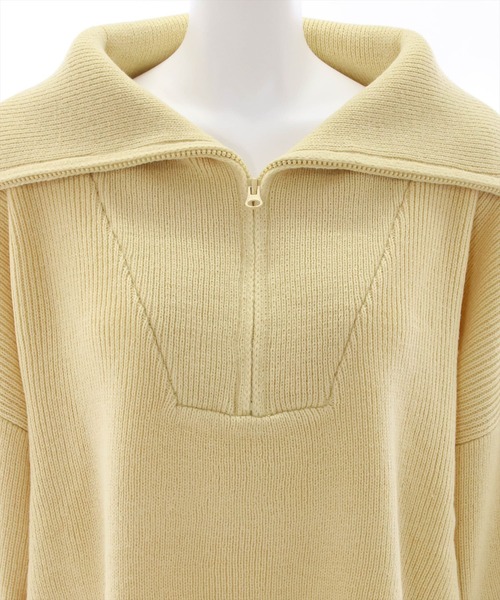 clear（クリア）の「ハーフジップニットトップス（ニット/セーター・レディース・アイボリー/ベージュ/ブラック・F）」の8枚目の写真