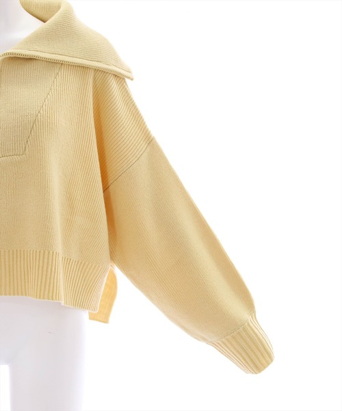 clear（クリア）の「ハーフジップニットトップス（ニット/セーター・レディース・アイボリー/ベージュ/ブラック・F）」の9枚目の写真