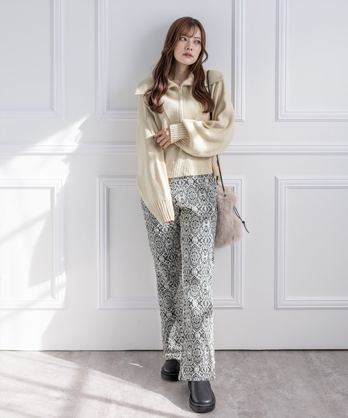 clear（クリア）の「ハーフジップニットトップス（ニット/セーター