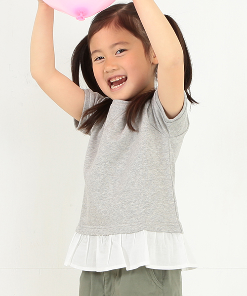 B:MING by BEAMS（ビーミングバイビームス）の「ビーミング by ビームス / ミニ裏毛 裾フリルTOP（スウェット・キッズ・ナチュラル/グレー・140/110/130/100/120/90）」の14枚目の写真