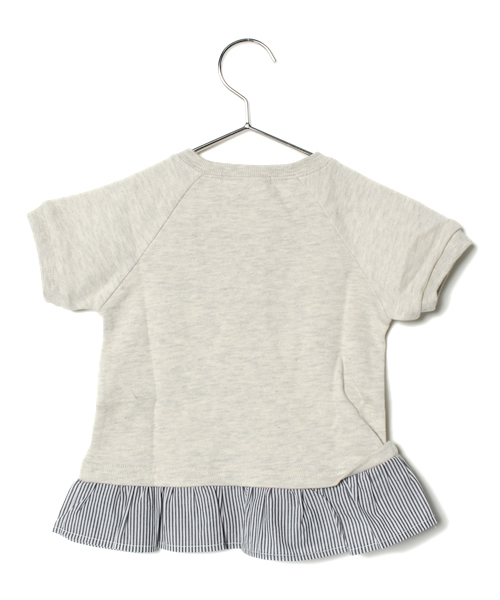 B:MING by BEAMS（ビーミングバイビームス）の「ビーミング by ビームス / ミニ裏毛 裾フリルTOP（スウェット・キッズ・ナチュラル/グレー・140/110/130/100/120/90）」の3枚目の写真