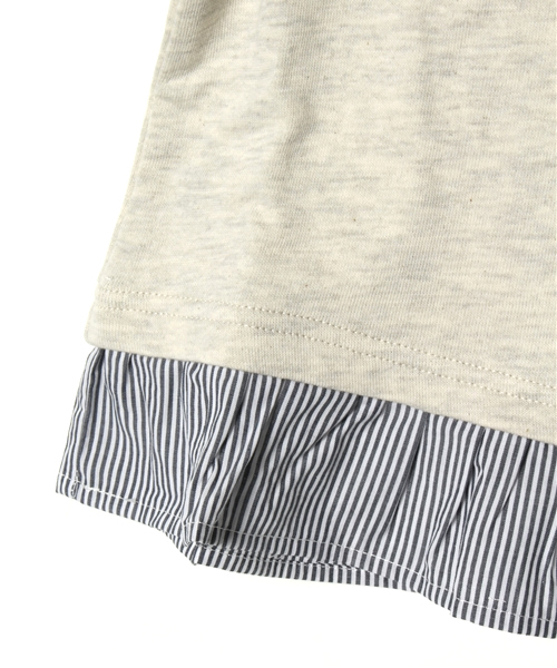 B:MING by BEAMS（ビーミングバイビームス）の「ビーミング by ビームス / ミニ裏毛 裾フリルTOP（スウェット・キッズ・ナチュラル/グレー・140/110/130/100/120/90）」の7枚目の写真