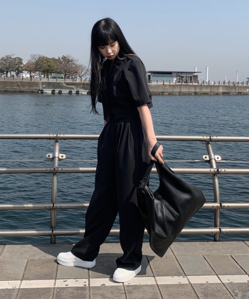 LVEU.（ラブユ.）の「【LVEU.】2wayトートバッグ / バッグ 鞄 BAG トート 2way ワンショルダー A4 合皮  合皮 ブラック（トートバッグ・レディース・ブラック・FREE）」の4枚目の写真