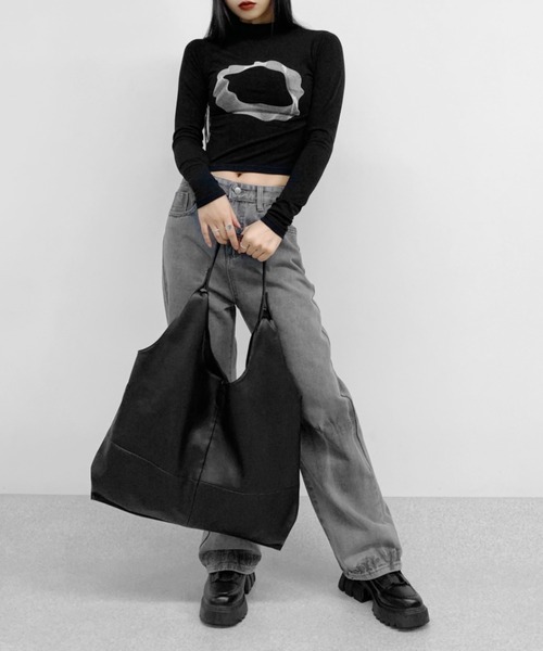 LVEU.（ラブユ.）の「【LVEU.】2wayトートバッグ / バッグ 鞄 BAG トート 2way ワンショルダー A4 合皮  合皮 ブラック（トートバッグ・レディース・ブラック・FREE）」の22枚目の写真