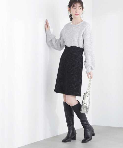 PROPORTION BODY DRESSING（プロポーションボディドレッシング）の「ラウンドネック片畦パールニットプルオーバー / 1213170200（ニット/セーター・レディース・グレー/ホワイト・FREE）」の5枚目の写真