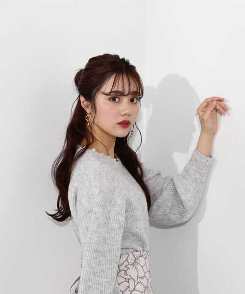 PROPORTION BODY DRESSING（プロポーションボディドレッシング）の「ラウンドネック片畦パールニットプルオーバー / 1213170200（ニット/セーター・レディース・グレー/ホワイト・FREE）」の7枚目の写真