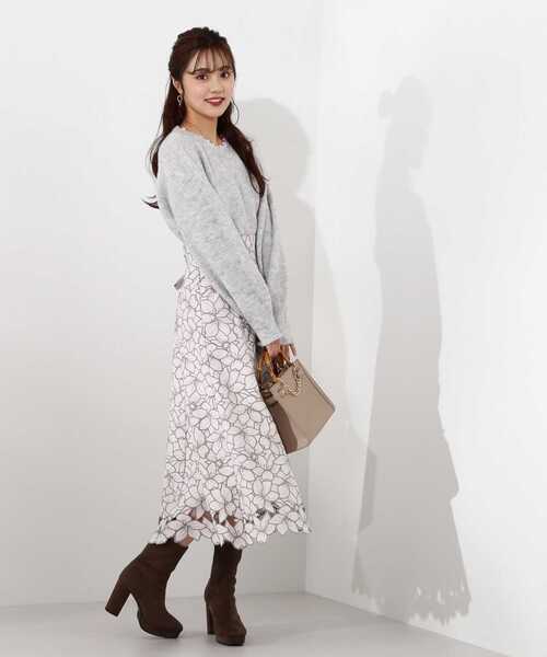 PROPORTION BODY DRESSING（プロポーションボディドレッシング）の「ラウンドネック片畦パールニットプルオーバー / 1213170200（ニット/セーター・レディース・グレー/ホワイト・FREE）」の10枚目の写真