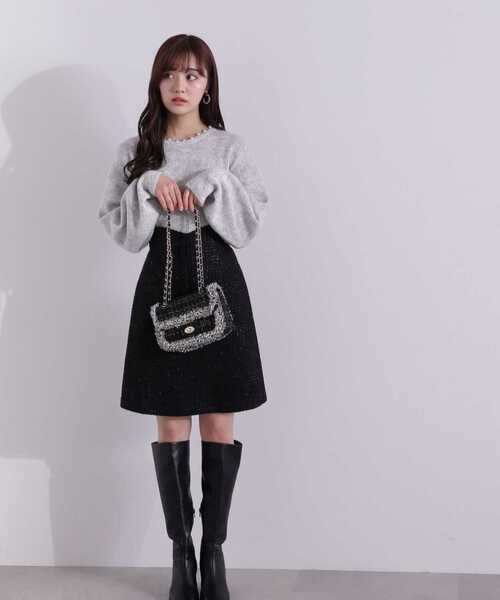 PROPORTION BODY DRESSING（プロポーションボディドレッシング）の「ラウンドネック片畦パールニットプルオーバー / 1213170200（ニット/セーター・レディース・グレー/ホワイト・FREE）」の13枚目の写真