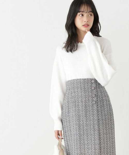 PROPORTION BODY DRESSING（プロポーションボディドレッシング）の「ラウンドネック片畦パールニットプルオーバー / 1213170200（ニット/セーター・レディース・グレー/ホワイト・FREE）」の16枚目の写真