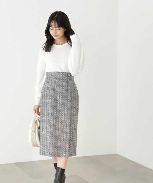 PROPORTION BODY DRESSING（プロポーションボディドレッシング）の「ラウンドネック片畦パールニットプルオーバー / 1213170200（ニット/セーター・レディース・グレー/ホワイト・FREE）」の17枚目の写真