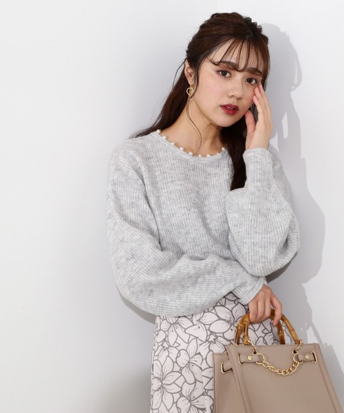 PROPORTION BODY DRESSING（プロポーションボディドレッシング）の「ラウンドネック片畦パールニットプルオーバー / 1213170200（ニット/セーター・レディース・グレー/ホワイト・FREE）」の22枚目の写真