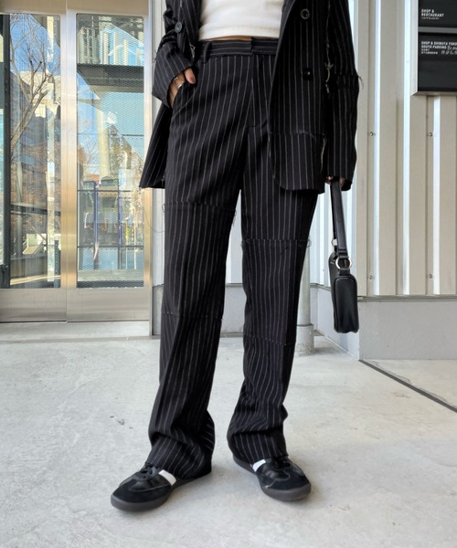 Six M（シックスエム）の「【SixM/シックスエム】トラッシースーツスラックス（スラックス・レディース・ブラック/オフホワイト・FREE）」の3枚目の写真