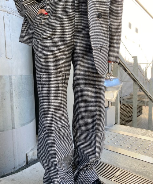 Six M（シックスエム）の「【SixM/シックスエム】トラッシースーツスラックス（スラックス・レディース・ブラック/オフホワイト・FREE）」の12枚目の写真