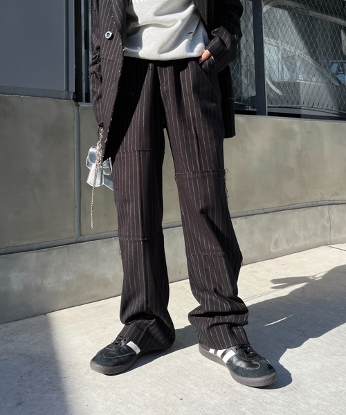 Six M（シックスエム）の「【SixM/シックスエム】トラッシースーツスラックス（スラックス・レディース・ブラック/オフホワイト・FREE）」の9枚目の写真