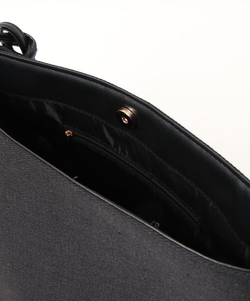 SETUP7（セットアップセブン）の「【SETUP7】A4ファイルやノートPCも入る ノットハンドルソリッドトートバッグ ショルダーバッグ KNF ※（ショルダーバッグ・レディース・ブラック・FREE）」の6枚目の写真