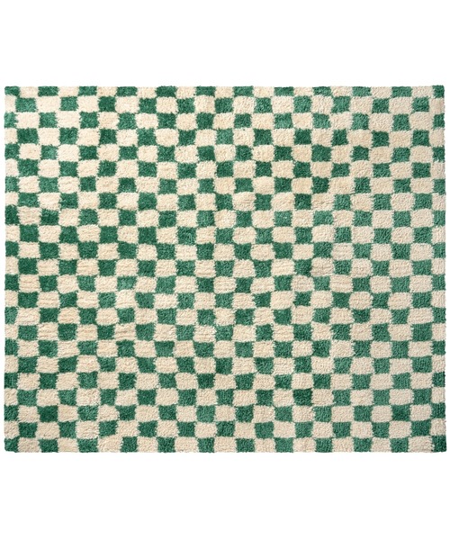 ブリッド モロッコ　チェッカーラグ　緑 ブリッド モロッコ チェッカー ラグ / BRID Morocco CHECKER RUG［200