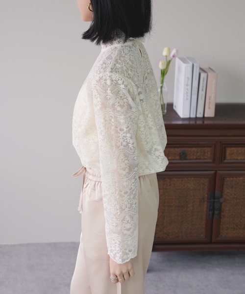 IAMUSE（アイアミューズ）の「ヴィンテージレースシアートップス S0881【IAMUSE】（その他トップス・レディース・アイボリー/ブラック・FREE）」の7枚目の写真