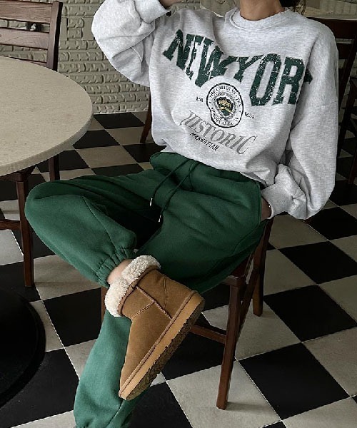 NANING9（ナンニング）の「NANING9 ヴィンテージライクプリント裏起毛トレーナー（スウェット・レディース・グレー/ホワイト系その他・FREE）」の11枚目の写真