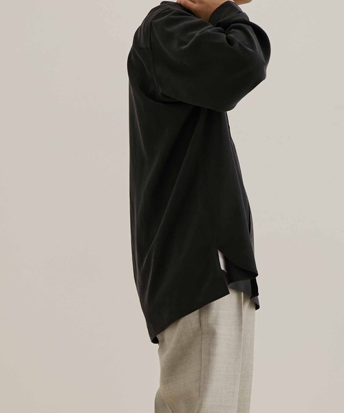 ADAM ET ROPE'(アダムエロペ)の「リラックス ドレープ レーヨンスエード とろみバンドカラーシャツ/イージーケア/3シーズン着用可能/ユニセックス(シャツ/ブラウス・メンズ・イエロー系その他2/ブラック/ライトグリーン/グリーン系その他2・L/M)」の16枚目の写真