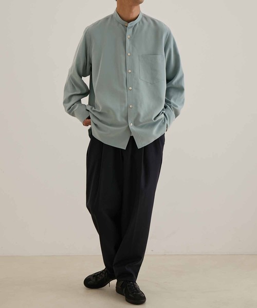 ADAM ET ROPE'(アダムエロペ)の「リラックス ドレープ レーヨンスエード とろみバンドカラーシャツ/イージーケア/3シーズン着用可能/ユニセックス(シャツ/ブラウス・メンズ・イエロー系その他2/ブラック/ライトグリーン/グリーン系その他2・L/M)」の18枚目の写真