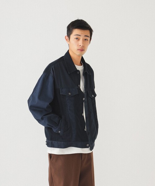 BEAMS（ビームス）の「BEAMS / 3タイプ ファブリック ジャケット（デニムジャケット・メンズ・オフホワイト/ネイビー・XL/L/M/S）」の12枚目の写真