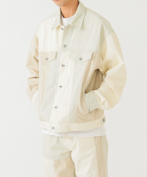 BEAMS（ビームス）の「BEAMS / 3タイプ ファブリック ジャケット（デニムジャケット・メンズ・オフホワイト/ネイビー・XL/L/M/S）」の2枚目の写真