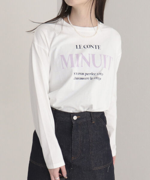 fredy emue(フレディエミュ)の「ロゴロンT(Tシャツ/カットソー・レディース・オフホワイト/ライトグレー/ホワイト・38)」の3枚目の写真