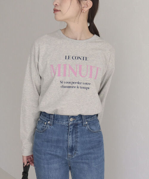 fredy emue(フレディエミュ)の「ロゴロンT(Tシャツ/カットソー・レディース・オフホワイト/ライトグレー/ホワイト・38)」の1枚目の写真