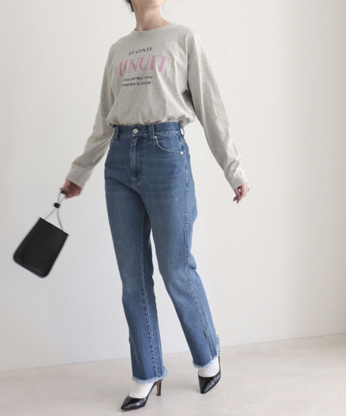 fredy emue(フレディエミュ)の「ロゴロンT(Tシャツ/カットソー・レディース・オフホワイト/ライトグレー/ホワイト・38)」の16枚目の写真