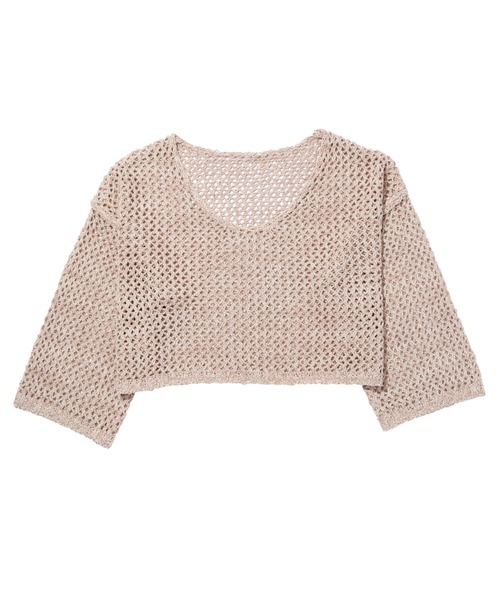 GeeRA（ジーラ）の「ミックス糸ざっくりメッシュニット（ニット/セーター・レディース・パープル/ベージュ・MEDIUM/LARGE）」の19枚目の写真