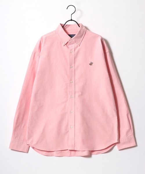 BEVERLY HILLS POLO CLUB(ビバリーヒルズポロクラブ)の「BEVERLY HILLS POLO CLUB/ビバリーヒルズポロクラブ オーバーサイズ コットン オックスフォード 無地 ストライプ チェック ワンポイント刺繍 ボタンダウンシャツ(シャツ/ブラウス・メンズ・ブルー系その他/イエロー/ホワイト/ピンク/グリーン/ブルー系その他2/ブルーグレー/ブルー・M/L/LL)」の9枚目の写真