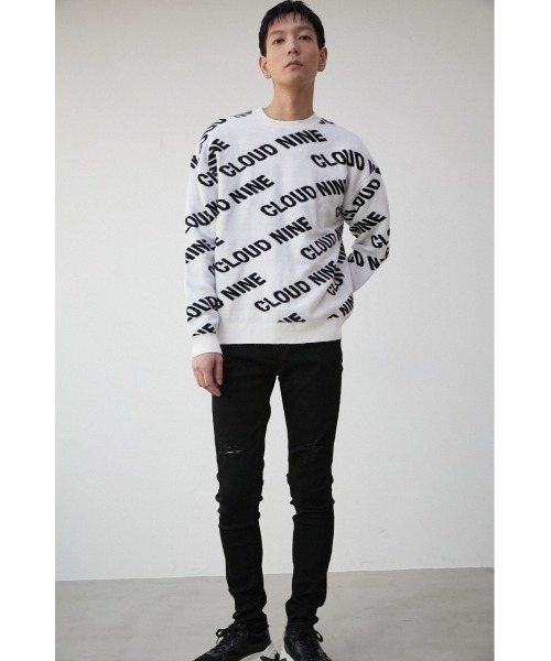 AZUL by moussy（アズールバイマウジー）の「CLOUD NINE KNIT PULLOVER/クラウドナインニットプルオーバー（ニット/セーター・メンズ・ブラック/ライトグリーン/ホワイト・FREE）」の7枚目の写真
