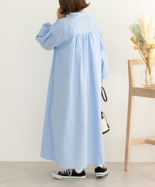 SLURR(スラ―)の「ボリュームシャツワンピース(ワンピース・レディース・ピンク系その他/サックスブルー/サックスブルー系3/オフホワイト・FREE)」の15枚目の写真