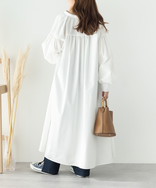 SLURR(スラ―)の「ボリュームシャツワンピース(ワンピース・レディース・ピンク系その他/サックスブルー/サックスブルー系3/オフホワイト・FREE)」の9枚目の写真