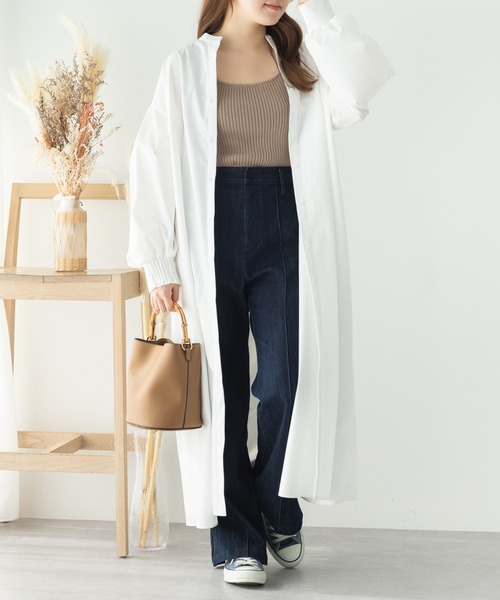 SLURR(スラ―)の「ボリュームシャツワンピース(ワンピース・レディース・ピンク系その他/サックスブルー/サックスブルー系3/オフホワイト・FREE)」の6枚目の写真